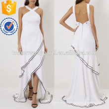 Branco Cross Strap Evening Gown Fabricação Atacado Moda Feminina Vestuário (TA4069D)